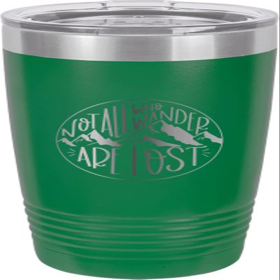 CustomGiftsNow Not All Who Wander Are Lost - Camping Stainless Steel Double-Wall Insulated Tumbler 20-Ounce Truck Car Travel Coffee Cup Mug with Lid