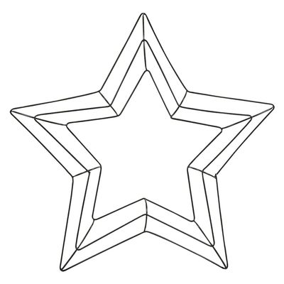 Craft Supply Floral Garden Star-Shaped Wire Wreath Form - 15 x 15 Inches, Black