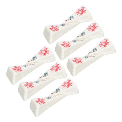 Cabilock 6pcs Ceramic Chopstick Holders Elegant Snowflake Glaze Design for Dining Table Practical Tableware Racks for Home Restaurants and Hotels