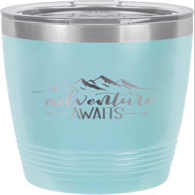 CustomGiftsNow Adventure Awaits - Camping Stainless Steel Double-Wall Insulated Tumbler 20-Ounce Truck Car Travel Coffee Cup Mug with Lid