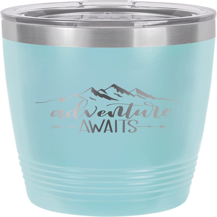CustomGiftsNow Adventure Awaits - Camping Stainless Steel Double-Wall Insulated Tumbler 20-Ounce Truck Car Travel Coffee Cup Mug with Lid