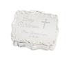 Cherished Moments Personalized Small Rectangle-Shaped Jewelry Box with Custom Engraved Name and Cross for First Communion Gift, Silver Toned view 1