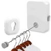 BOOMALTU Wall Mounted Retractable Clothesline Indoor Outdoor,14ft Clothes Lines Can hHanging Clothes 55lb, Clothes Line String Heavy Duty with Lock to Prevent Sagging (White) view 1