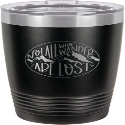 CustomGiftsNow Not All Who Wander Are Lost - Camping Stainless Steel Double-Wall Insulated Tumbler 20-Ounce Truck Car Travel Coffee Cup Mug with Lid