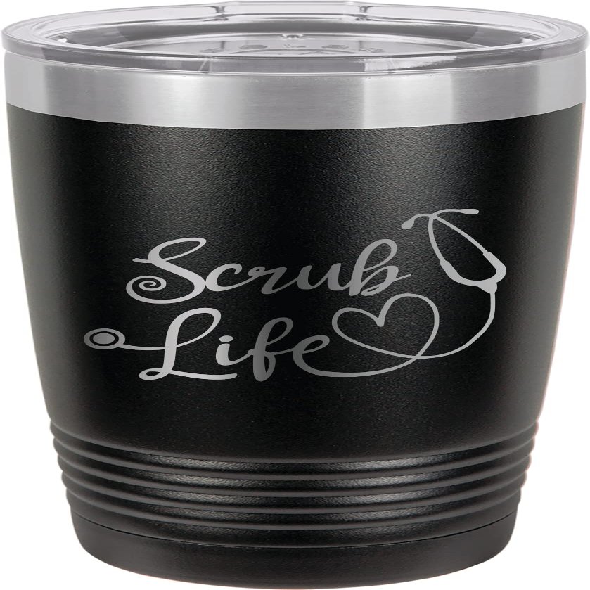 CustomGiftsNow Scrub Life - Nursing/Nurse - Stainless Steel Double-Wall Insulated Tumbler 20-Ounce Truck Car Travel Coffee Cup Mug with Lid