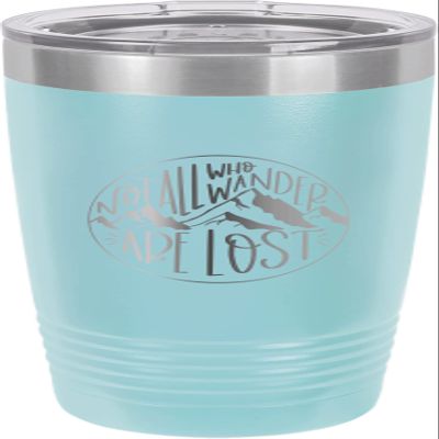 CustomGiftsNow Not All Who Wander Are Lost - Camping Stainless Steel Double-Wall Insulated Tumbler 20-Ounce Truck Car Travel Coffee Cup Mug with Lid