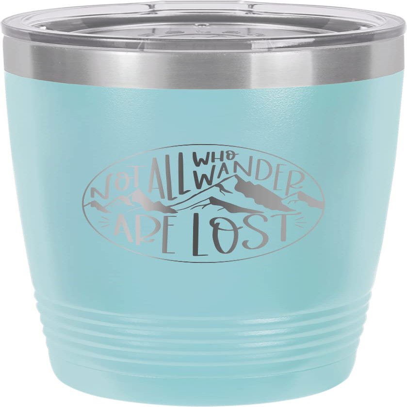 CustomGiftsNow Not All Who Wander Are Lost - Camping Stainless Steel Double-Wall Insulated Tumbler 20-Ounce Truck Car Travel Coffee Cup Mug with Lid