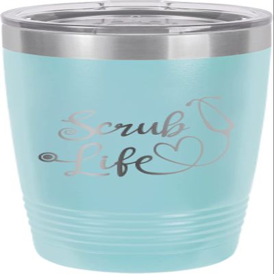 CustomGiftsNow Scrub Life - Nursing/Nurse - Stainless Steel Double-Wall Insulated Tumbler 20-Ounce Truck Car Travel Coffee Cup Mug with Lid