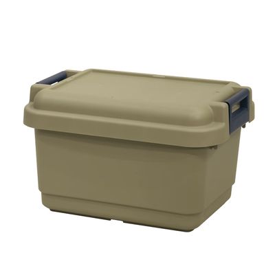 JEJ Astage Storage Box, Made in Japan, Simple Sealed Type, Includes Seal, Outdoor Camping Stool, Load Capacity 220.5 lbs (100 kg), Stackable, Grand Pot 53L GPD-640S, Sand Beige, Disaster Preparedness,