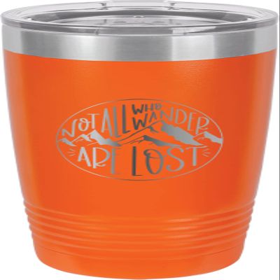 CustomGiftsNow Not All Who Wander Are Lost - Camping Stainless Steel Double-Wall Insulated Tumbler 20-Ounce Truck Car Travel Coffee Cup Mug with Lid