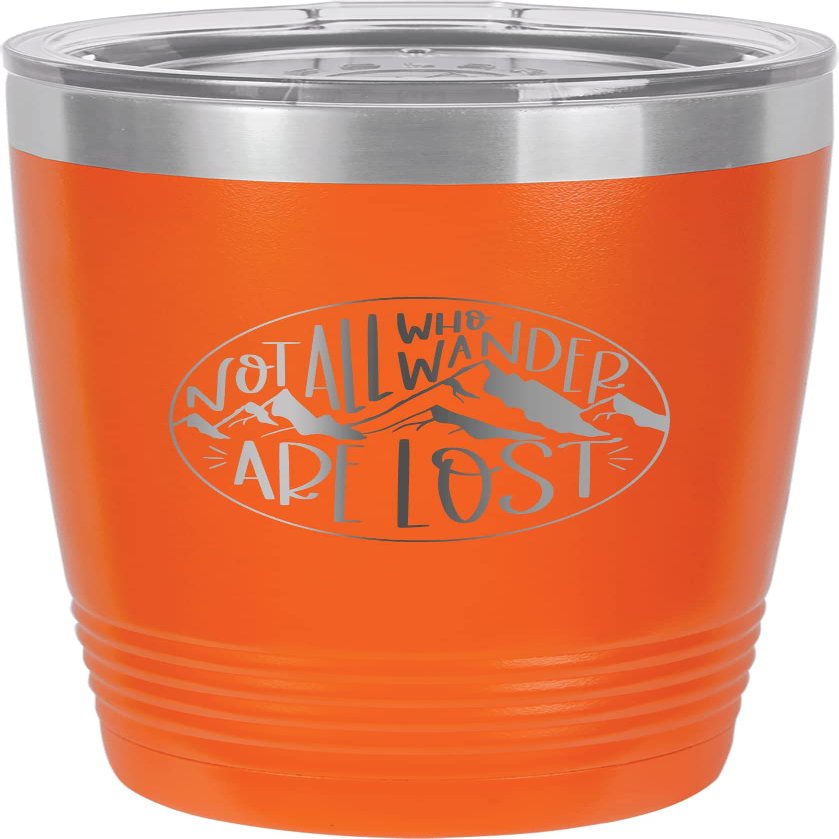 CustomGiftsNow Not All Who Wander Are Lost - Camping Stainless Steel Double-Wall Insulated Tumbler 20-Ounce Truck Car Travel Coffee Cup Mug with Lid