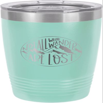 CustomGiftsNow Not All Who Wander Are Lost - Camping Stainless Steel Double-Wall Insulated Tumbler 20-Ounce Truck Car Travel Coffee Cup Mug with Lid