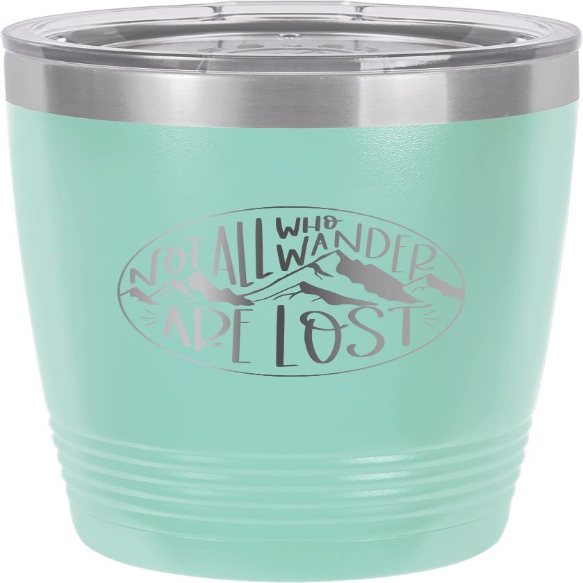 CustomGiftsNow Not All Who Wander Are Lost - Camping Stainless Steel Double-Wall Insulated Tumbler 20-Ounce Truck Car Travel Coffee Cup Mug with Lid