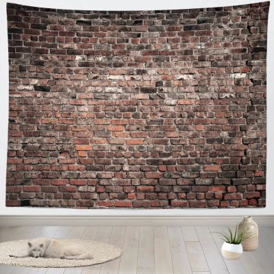 Loccor Brick Wall Tapestry Rustic Black Red Brick Stone Wall Vintage Tapestry Wall Hanging for Kids Adults Bedroom Living Room Dorm Home Aesthetic Decor 60''x40''