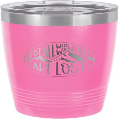 CustomGiftsNow Not All Who Wander Are Lost - Camping Stainless Steel Double-Wall Insulated Tumbler 20-Ounce Truck Car Travel Coffee Cup Mug with Lid