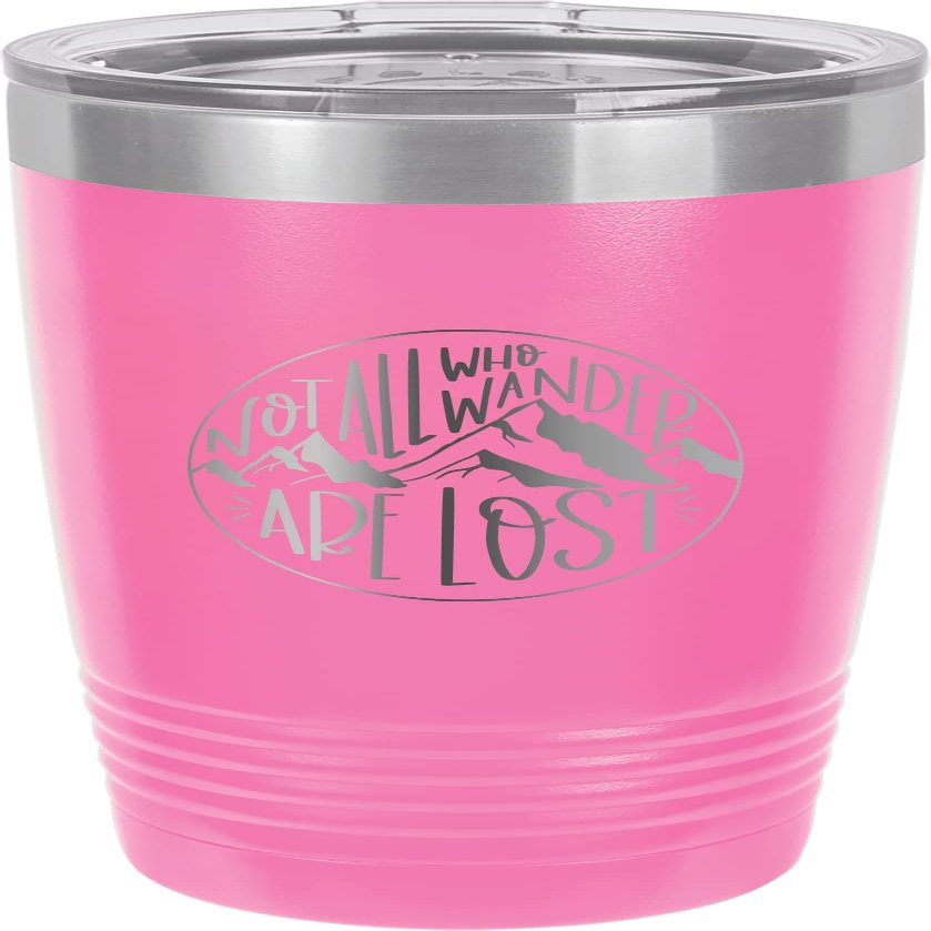CustomGiftsNow Not All Who Wander Are Lost - Camping Stainless Steel Double-Wall Insulated Tumbler 20-Ounce Truck Car Travel Coffee Cup Mug with Lid