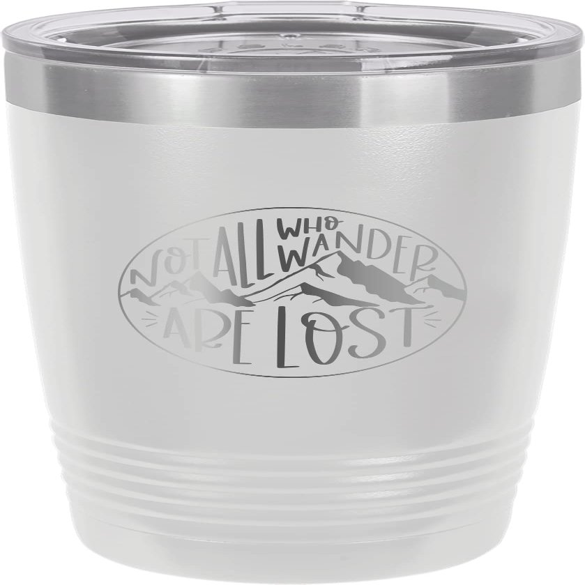 CustomGiftsNow Not All Who Wander Are Lost - Camping Stainless Steel Double-Wall Insulated Tumbler 20-Ounce Truck Car Travel Coffee Cup Mug with Lid