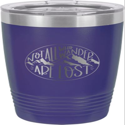 CustomGiftsNow Not All Who Wander Are Lost - Camping Stainless Steel Double-Wall Insulated Tumbler 20-Ounce Truck Car Travel Coffee Cup Mug with Lid