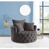 BOWERY HILL Contemporary Accent Chair with Swivel in Gray Velvet view 2