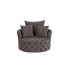 BOWERY HILL Contemporary Accent Chair with Swivel in Gray Velvet view 3