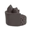BOWERY HILL Contemporary Accent Chair with Swivel in Gray Velvet view 4