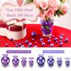 Jadive 200 Pieces Pearl Beads for Vase Filler Centerpieces, No Holes Pearl Makeup Beads for Wedding Holiday Party Home Brushes Holder Decor, 10/14/20/30 mm(Light Blue Purple, Dark Blue Purple) view 2