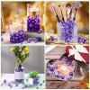 Jadive 200 Pieces Pearl Beads for Vase Filler Centerpieces, No Holes Pearl Makeup Beads for Wedding Holiday Party Home Brushes Holder Decor, 10/14/20/30 mm(Light Blue Purple, Dark Blue Purple) view 4