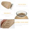 1pc Japanese Style Grass Woven Glass Vase for Dried Flowers Creative Home Decoration Smooth Flower Arrangement Container Unique and Design view 3