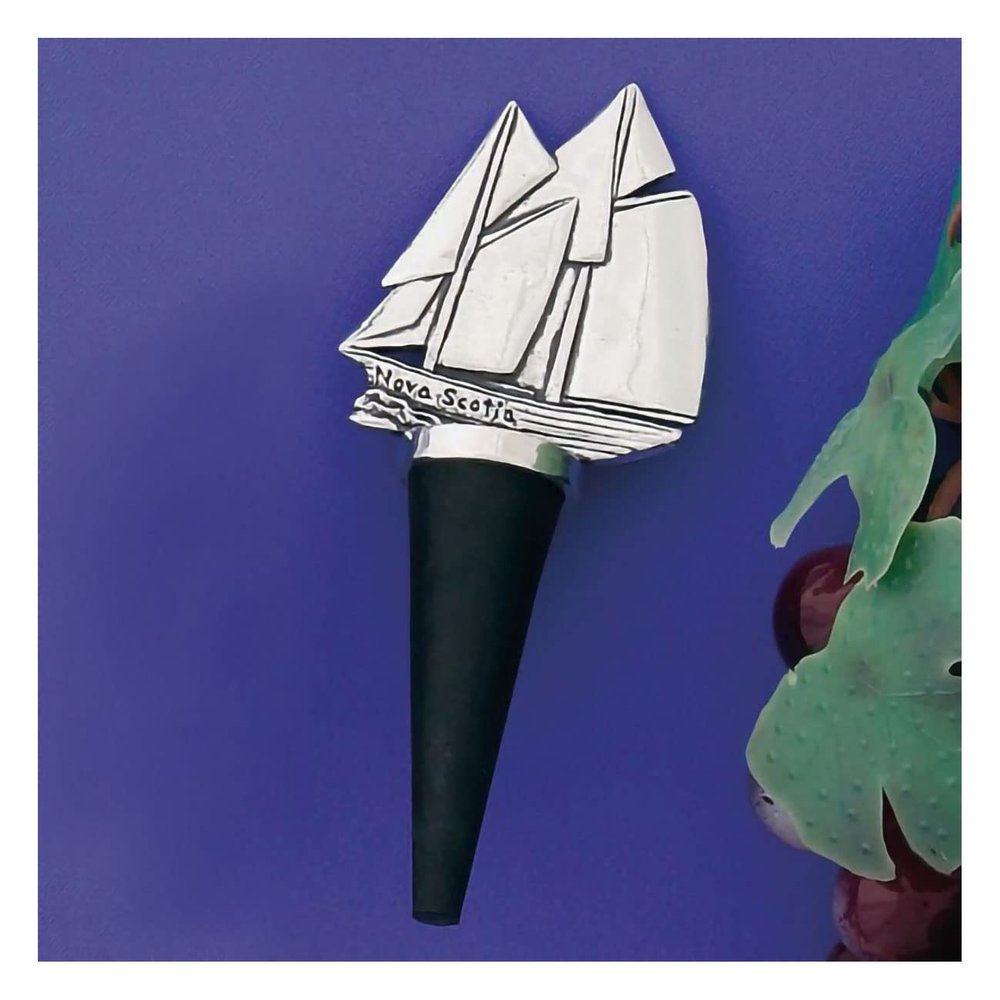 Basic Spirit Dcor Schooner Ns Bottle Stopper - Handmade Home Decoration for Gifts and Souvenirs, Wine and Beverage Kit Nautical Sailing Boat Beach Coastal Sea Lover