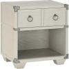 BOWERY HILL Transitional Nightstand with USB Dock, 22" L x 16" D x 24" H, Wooden Frame, 1 Storage Drawer, Gray Finish, Double Pull-Knobs, Wooden Block Legs, Bedroom Furniture view 1