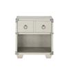 BOWERY HILL Transitional Nightstand with USB Dock, 22" L x 16" D x 24" H, Wooden Frame, 1 Storage Drawer, Gray Finish, Double Pull-Knobs, Wooden Block Legs, Bedroom Furniture view 3