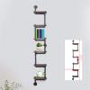 AngelcityCC 6 Tier Industrial Pipe Shelving Bookcase, Pipe Shelves with Wood Planks, Floating Shelves Wall Mounted, Retro Rustic Industrial Shelf for Bar Kitchen Living Room view 2