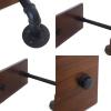 AngelcityCC 6 Tier Industrial Pipe Shelving Bookcase, Pipe Shelves with Wood Planks, Floating Shelves Wall Mounted, Retro Rustic Industrial Shelf for Bar Kitchen Living Room view 4