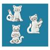 Basic Spirit Yoga Cats Medium Pewter Magnet Set for Pet Animal Lover, Kitchen Office Outdoor Picnic Home Decorative Gift view 1