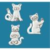 Basic Spirit Yoga Cats Medium Pewter Magnet Set for Pet Animal Lover, Kitchen Office Outdoor Picnic Home Decorative Gift view 2