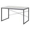 BOWERY HILL Contemporary Writing Desk, 47 in Rectangular Wooden Top, Antique White-Ash Finish, Metal Sled Base, Durable Home Office Furniture for Small Spaces and Apartments view 1