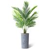 Artificial Tree in Contemporary Geometric Pattern Planter, Fake Areca Tropical Palm Silk Tree for Indoor and Outdoor Home Decoration - 66" Overall Tall (Plant Pot Plus Tree) view 2