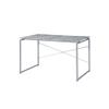 BOWERY HILL Contemporary Desk in Faux Concrete and Silver view 3
