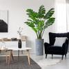 Artificial Tree in Contemporary Geometric Pattern Planter, Fake Monstera Silk Tree for Indoor and Outdoor Home Decoration - 65" Overall Tall (Plant Pot Plus Tree) view 1