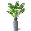 Artificial Tree in Contemporary Geometric Pattern Planter, Fake Monstera Silk Tree for Indoor and Outdoor Home Decoration - 65" Overall Tall (Plant Pot Plus Tree) view 2