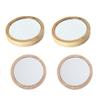 HEALLILY 4 Pcs Makeup Mirror Round Hand Mirror Portable Round Compact Cosmetic Desktop Cosmetic Pocket Small Carry Wood Handheld Travel Simple view 1