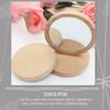 HEALLILY 4 Pcs Makeup Mirror Round Hand Mirror Portable Round Compact Cosmetic Desktop Cosmetic Pocket Small Carry Wood Handheld Travel Simple view 2