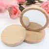 HEALLILY 4 Pcs Makeup Mirror Round Hand Mirror Portable Round Compact Cosmetic Desktop Cosmetic Pocket Small Carry Wood Handheld Travel Simple view 4