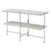 BOWERY HILL Contemporary Sofa Table in White Oak &Chrome view 1