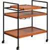 BOWERY HILL Contemporary Serving Cart in Honey Oak & Black view 1