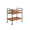 BOWERY HILL Contemporary Serving Cart in Honey Oak & Black view 2