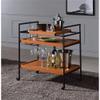 BOWERY HILL Contemporary Serving Cart in Honey Oak & Black view 4