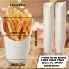 100 Pcs Disposable French Fries Holder 14 oz Take out Party Baking Supplies Waffle Paper Popcorn Sandwich Ice Cream Holder Cup Kraft Paper Container for Wedding Party Food Cones (white, 100 Pieces) view 2