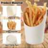 100 Pcs Disposable French Fries Holder 14 oz Take out Party Baking Supplies Waffle Paper Popcorn Sandwich Ice Cream Holder Cup Kraft Paper Container for Wedding Party Food Cones (white, 100 Pieces) view 4