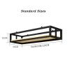 Ceiling Shelf Flower Pot Rack Storage, Ceiling Hanging Flower Stand, Rustic Flower Shop Floating Shelves Solid Wood Iron Shelf, Kitchen Shelf (Size : 120X25X15CM) view 2